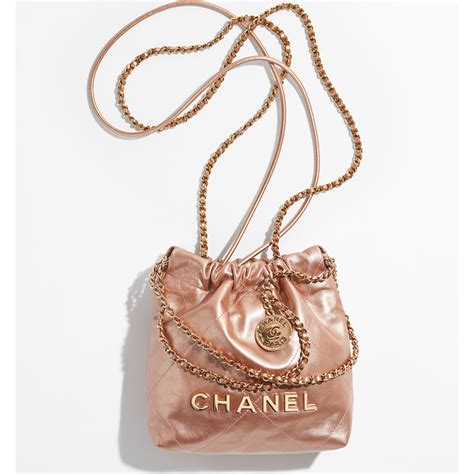 chanel 22 mini rose gold|Chanel 22 calfskin purse.